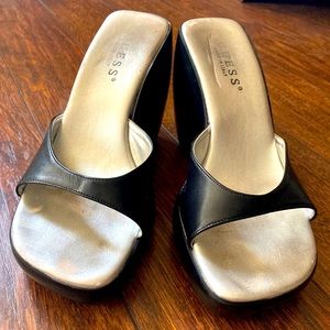 Guess Black Patent Leather Wedges 7